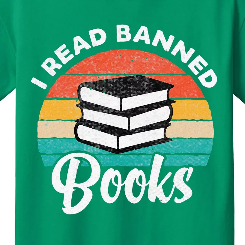 Vintage Retro I Read Banned Books Funny Kids T-Shirt