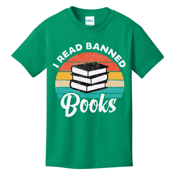 Vintage Retro I Read Banned Books Funny Kids T-Shirt