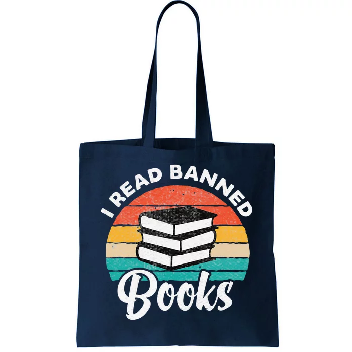 Vintage Retro I Read Banned Books Funny Tote Bag