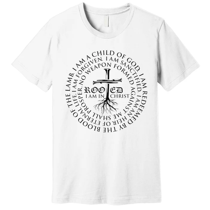 Vintage Rooted In Christ Religious Christian Jesus Premium T-Shirt