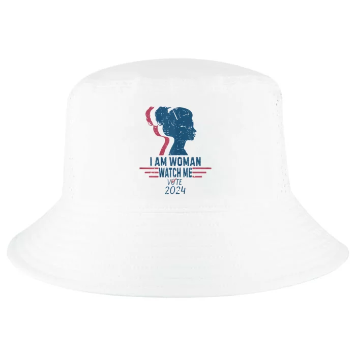 Vintage Retro I Am Woman Watch Me Vote For President Kamalaharris Cool Comfort Performance Bucket Hat