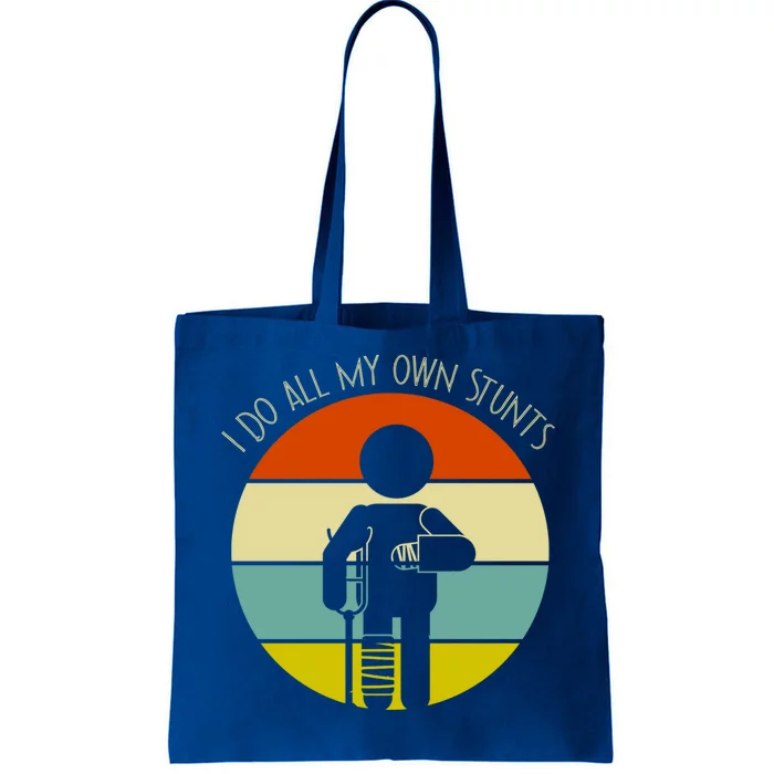 Vintage Retro I Do My Own Stunts Funny Injury Gift Tote Bag