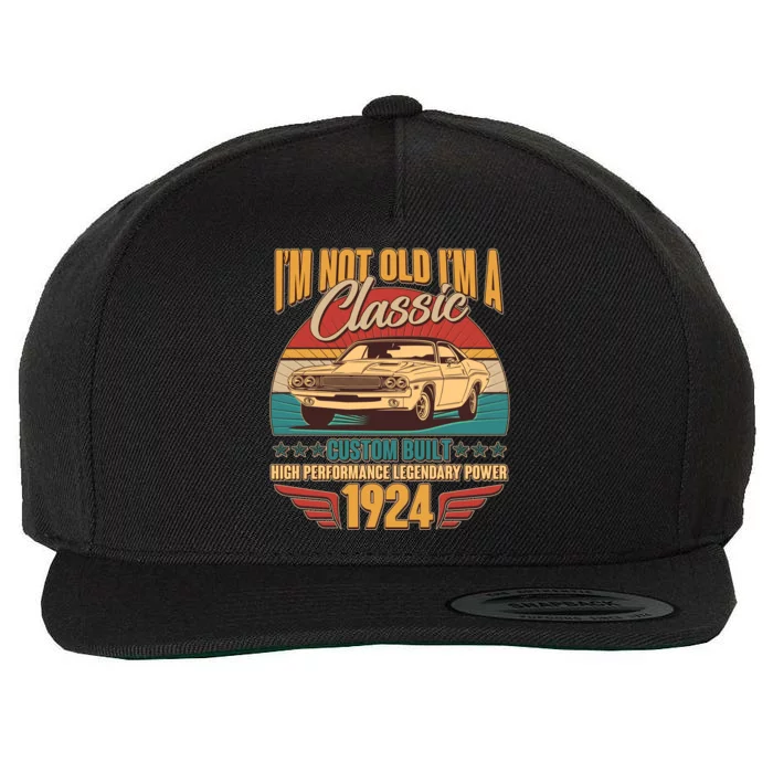 Vintage Retro IM Not Old IM A Classic 1924 100th Birthday Classic Car Lover Wool Snapback Cap