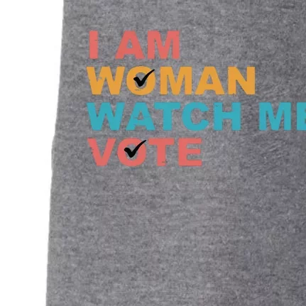 Vintage Retro I Am Woman Watch Me Vote For Women Doggie 3-End Fleece Hoodie