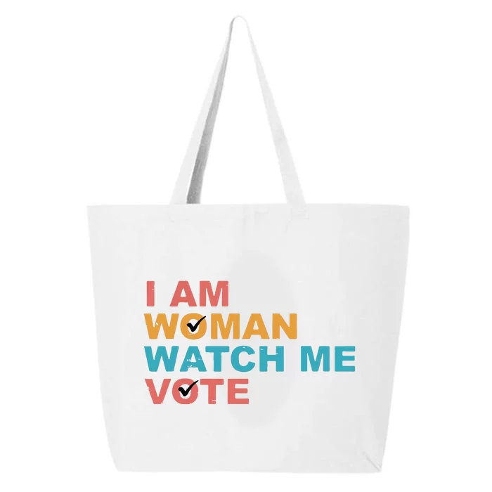 Vintage Retro I Am Woman Watch Me Vote For Women 25L Jumbo Tote