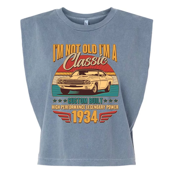 Vintage Retro Im Not Old Im A Classic 1934 90th Birthday Classic Car Lover Garment-Dyed Women's Muscle Tee