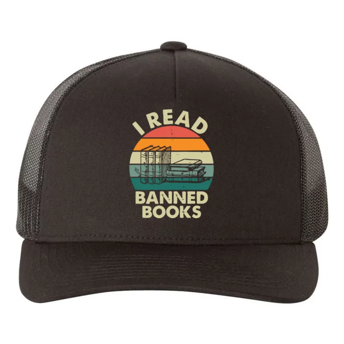 VINTAGE RETRO I READ BANNED BOOKS Yupoong Adult 5-Panel Trucker Hat