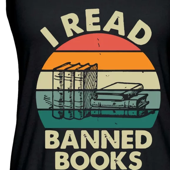 VINTAGE RETRO I READ BANNED BOOKS Ladies Essential Flowy Tank