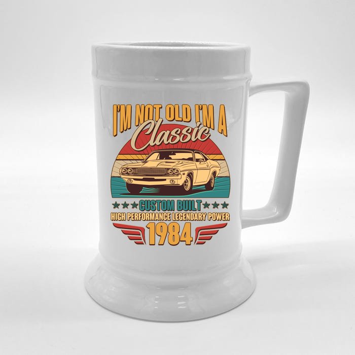 Vintage Retro Im Not Old Im A Classic 1984 40th Birthday Classic Car Lover Front & Back Beer Stein