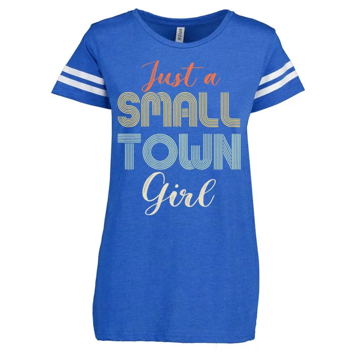 Vintage Retro Just A Small Town Girl Enza Ladies Jersey Football T-Shirt