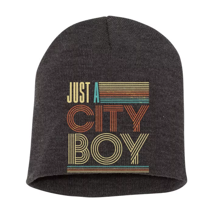 Vintage Retro Just A CityBoy Short Acrylic Beanie