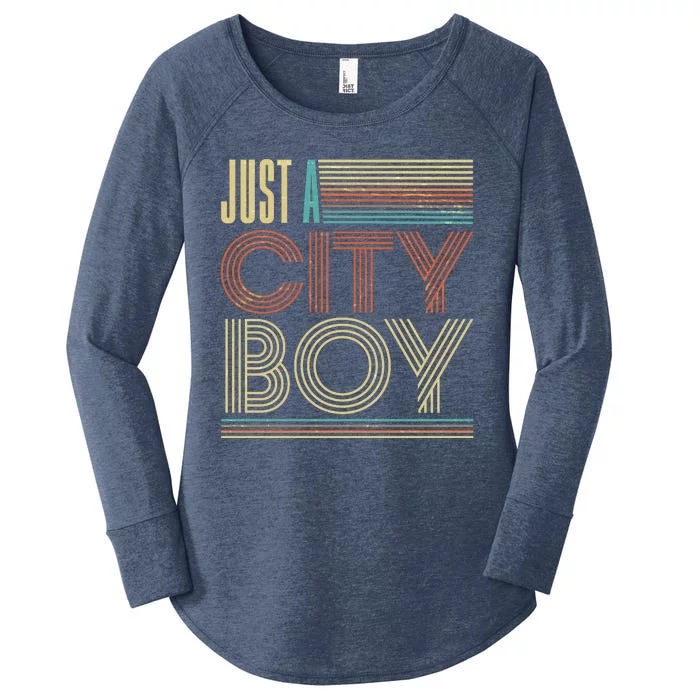 Vintage Retro Just A CityBoy Women's Perfect Tri Tunic Long Sleeve Shirt