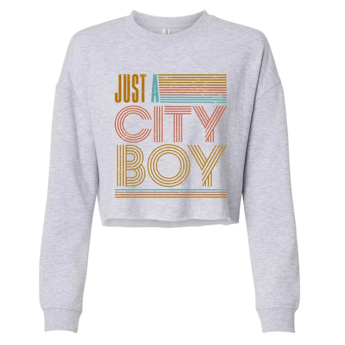 Vintage Retro Just A CityBoy Cropped Pullover Crew