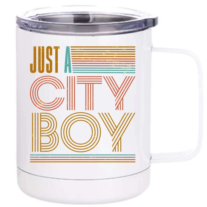 Vintage Retro Just A CityBoy Front & Back 12oz Stainless Steel Tumbler Cup