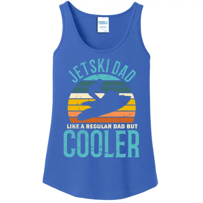 Vintage Retro Jet Ski Dad Like A Regular Jetski Dad Gift Ladies Essential Tank