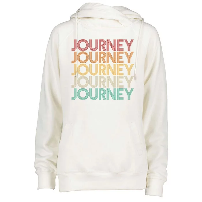 Vintage Retro Journey Womens Funnel Neck Pullover Hood