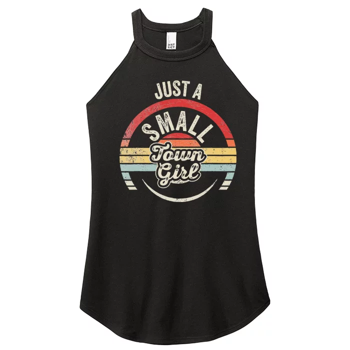 Vintage Retro Just A Small Town Women’s Perfect Tri Rocker Tank