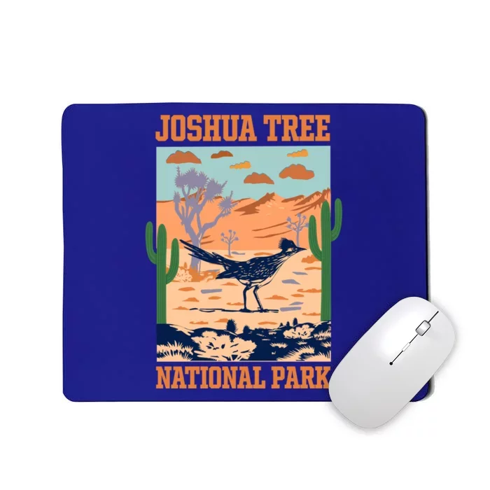 Vintage Roadrunner Joshua Tree National Park Hiking Camping Great Gift Mousepad