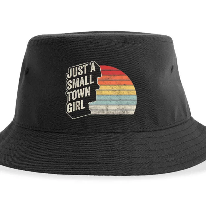 Vintage Retro Just A Small Town Girl Women Sustainable Bucket Hat