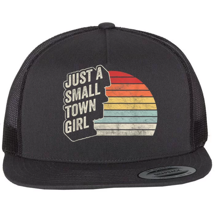 Vintage Retro Just A Small Town Girl Women Flat Bill Trucker Hat