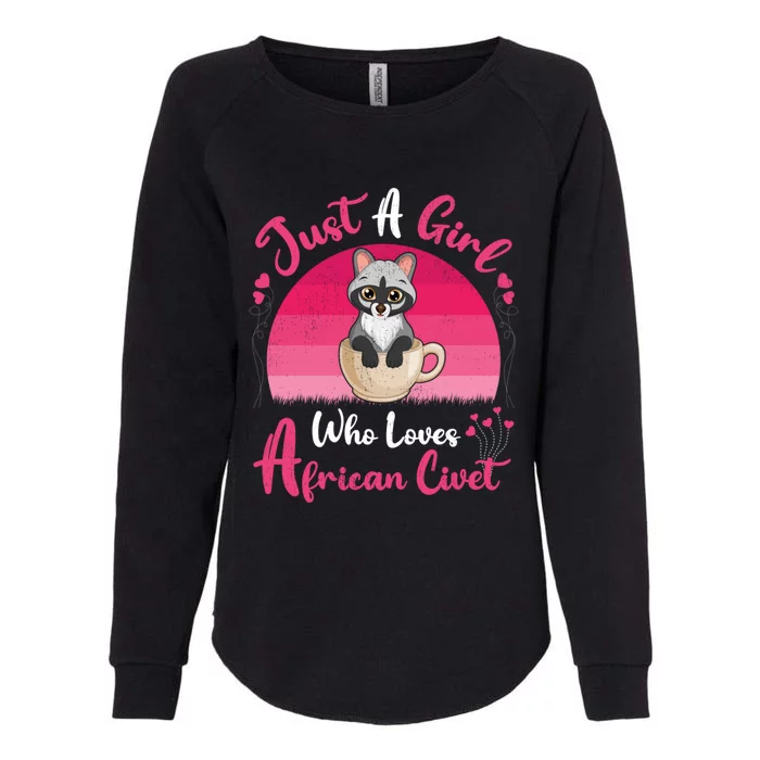 Vintage Retro Just A Who Loves African Civet Gift Womens California Wash Sweatshirt