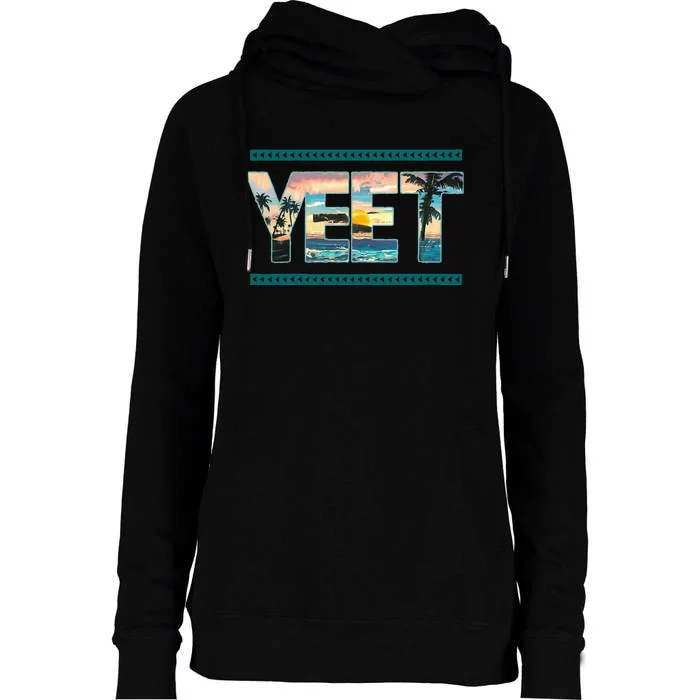 Vintage Retro Jey Yeet Ww Quotes Womens Funnel Neck Pullover Hood