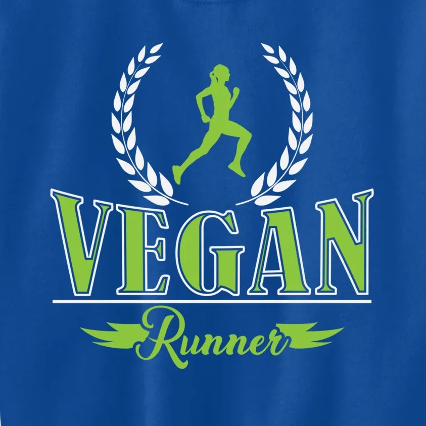 Vegan Runner Jogging Marathon Great Gift Kids Sweatshirt