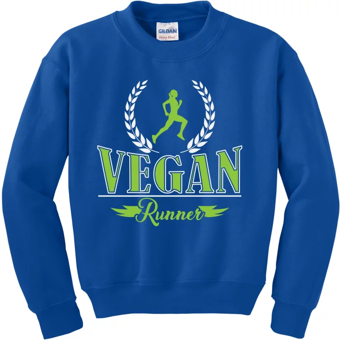 Vegan Runner Jogging Marathon Great Gift Kids Sweatshirt