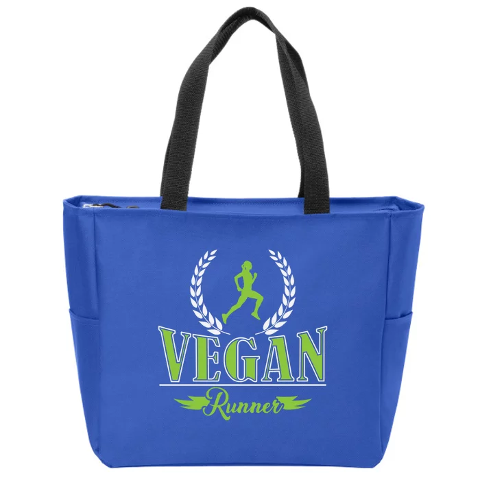 Vegan Runner Jogging Marathon Great Gift Zip Tote Bag