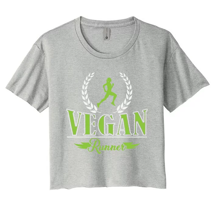 Vegan Runner Jogging Marathon Great Gift Women's Crop Top Tee