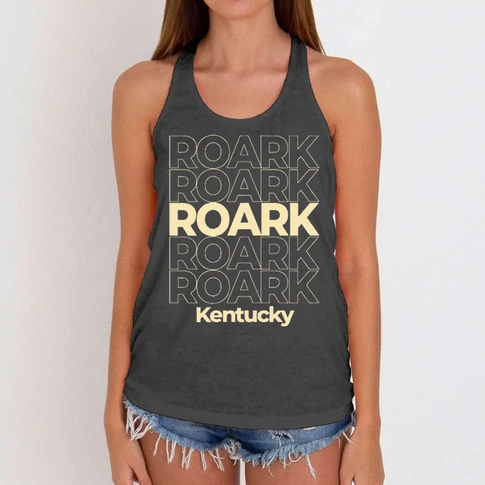 Vintage Roark Kentucky Repeating Text Women's Knotted Racerback Tank