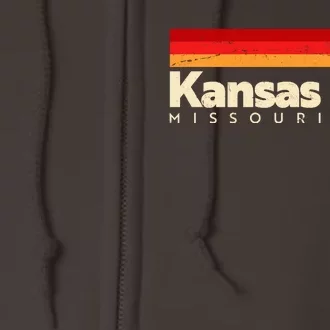 Vintage Retro Kansas City Missouri Football Full Zip Hoodie