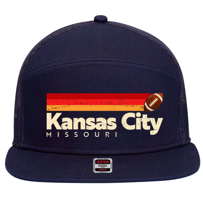 Vintage Retro Kansas City Missouri Football 7 Panel Mesh Trucker Snapback Hat