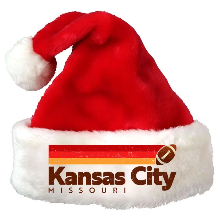 Vintage Retro Kansas City Missouri Football Premium Christmas Santa Hat