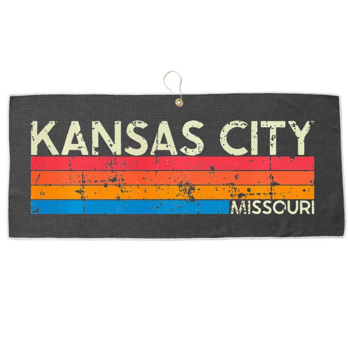 Vintage Retro Kansas City Missouri Distressed Large Microfiber Waffle Golf Towel