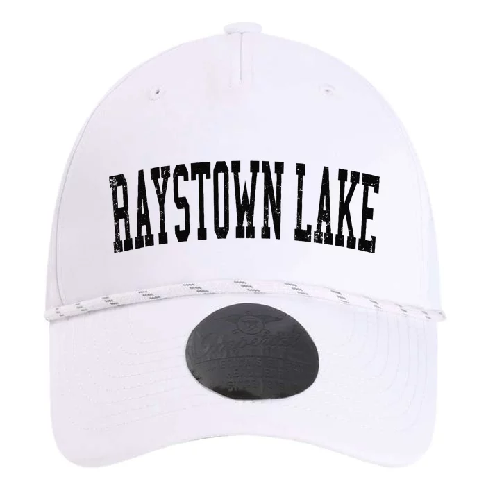 Vintage Raystown Lake Distressed Black Varsity Style Performance The Dyno Cap