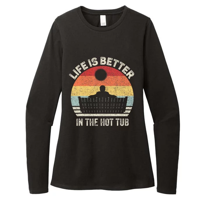 Vintage Retro Life Is Better In The Hot Tub Womens CVC Long Sleeve Shirt