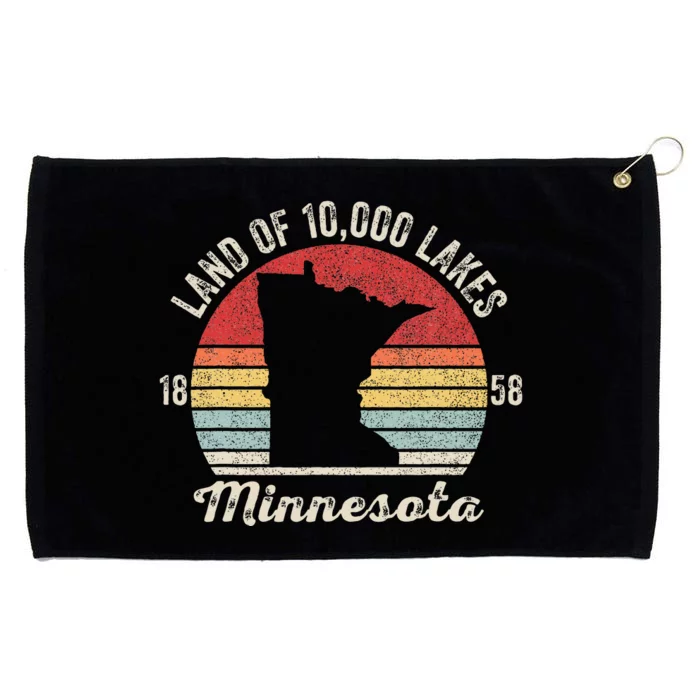 Vintage Retro Land Of 10000 Lakes 1858 Minnesota Grommeted Golf Towel