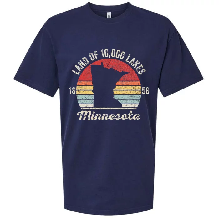 Vintage Retro Land Of 10000 Lakes 1858 Minnesota Sueded Cloud Jersey T-Shirt