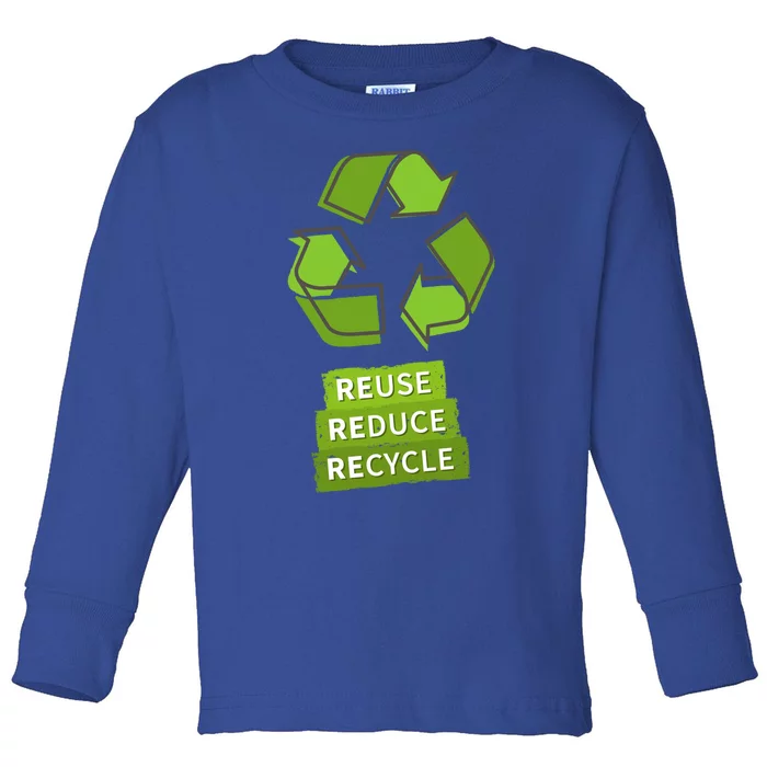 Vintage Recycle Logo Earth Day Nature Planet Conservation Gift Toddler Long Sleeve Shirt