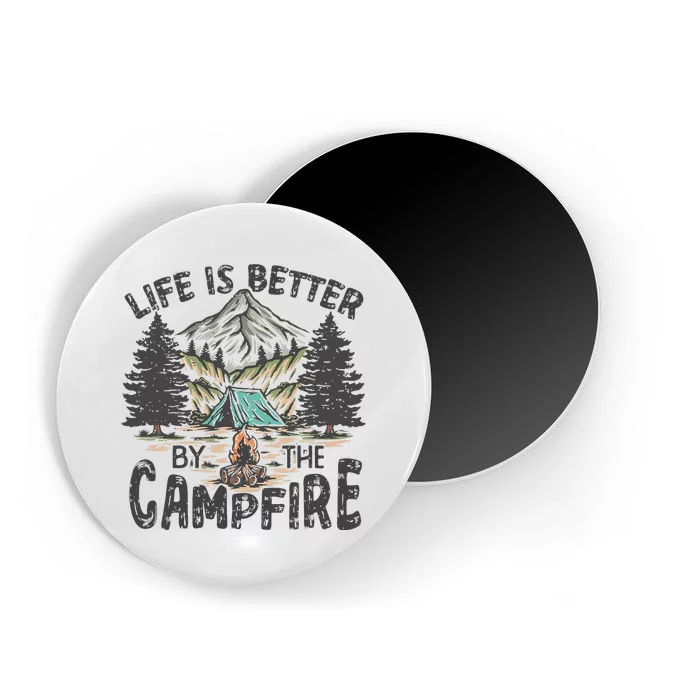 Vintage Retro Life Is Better Around The Campfire Camping Magnet