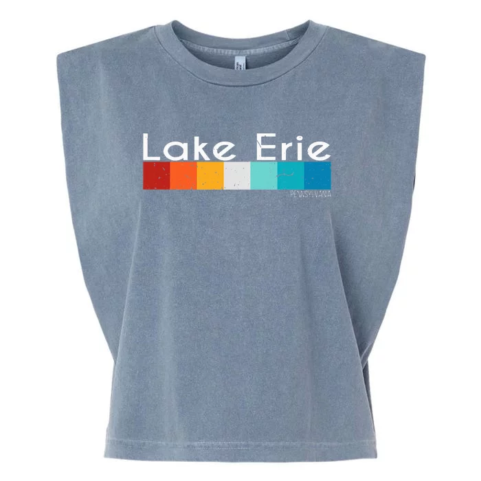 Vintage Retro Lake Erie Pennsylvania Souvenirs Garment-Dyed Women's Muscle Tee