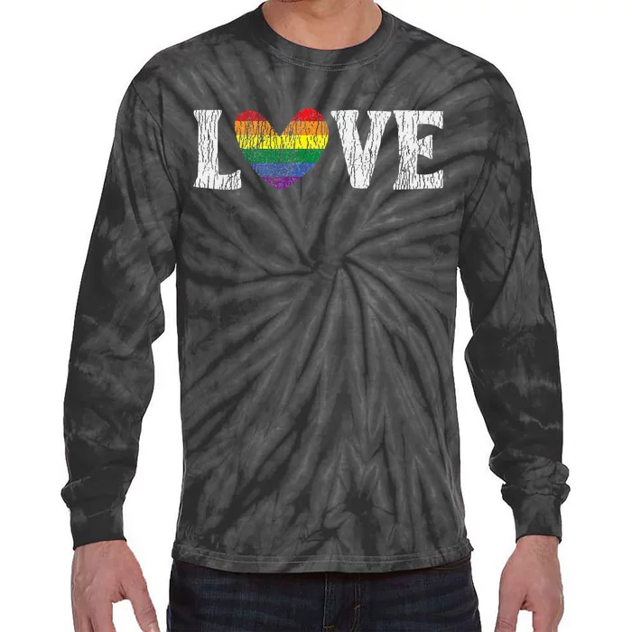 Vintage Rainbow Love Proud Family Matching Gay Lesbian LGBTQ Tie-Dye Long Sleeve Shirt