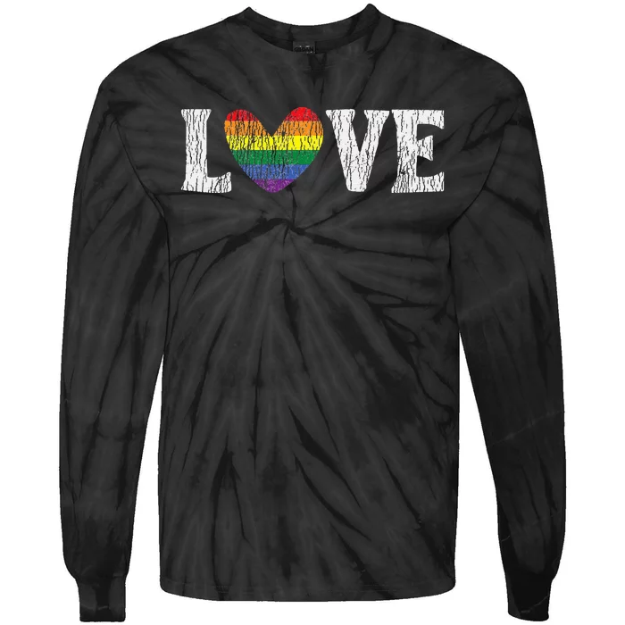 Vintage Rainbow Love Proud Family Matching Gay Lesbian LGBTQ Tie-Dye Long Sleeve Shirt