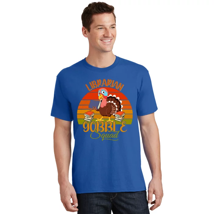 Vintage Retro Librarian Gobble Squad Thanksgiving Turkey Cute Gift T-Shirt