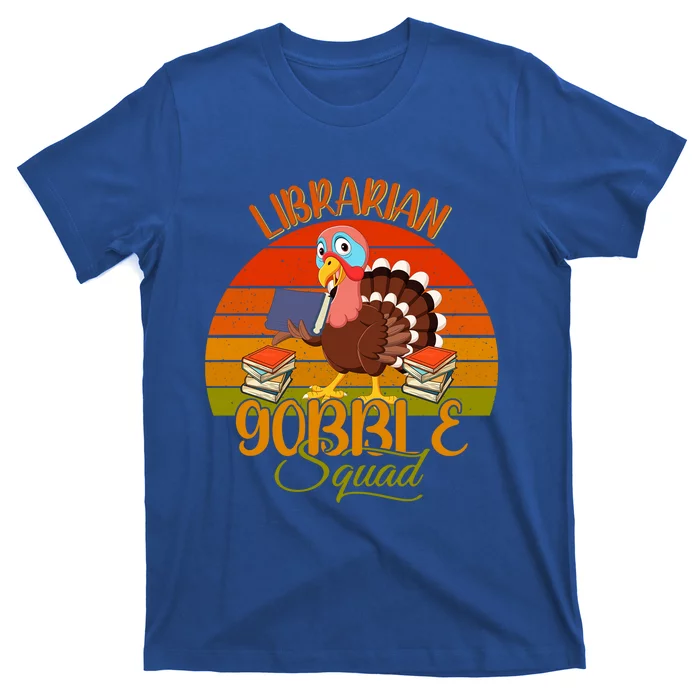 Vintage Retro Librarian Gobble Squad Thanksgiving Turkey Cute Gift T-Shirt