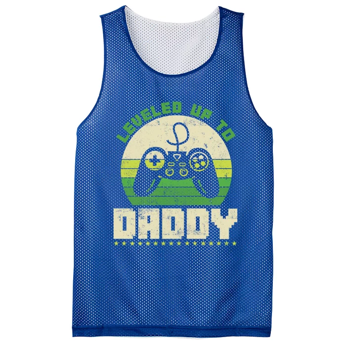 Vintage Retro Leveled Up To Daddy Cool Gift Mesh Reversible Basketball Jersey Tank