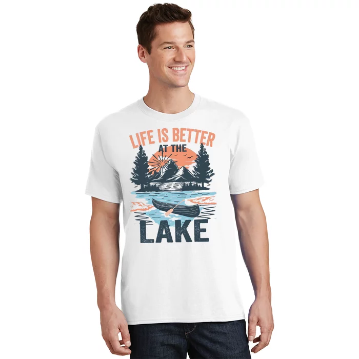 Vintage Retro Life Is Better At The Lake Lake Life Funny T-Shirt