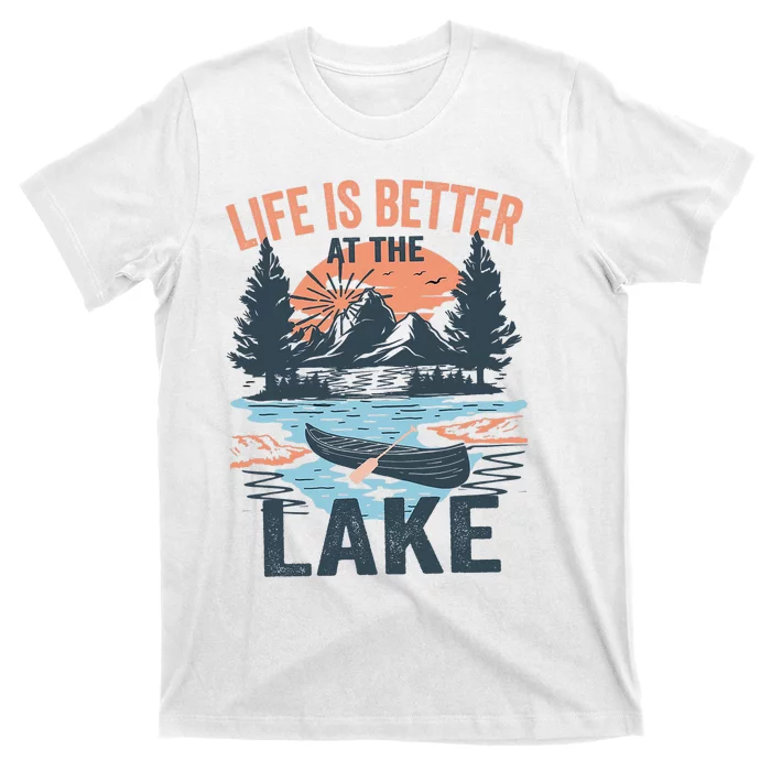 Vintage Retro Life Is Better At The Lake Lake Life Funny T-Shirt