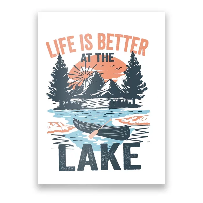 Vintage Retro Life Is Better At The Lake Lake Life Funny Poster